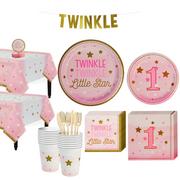 Pink Twinkle Twinkle Little Star 1st Birthday Party Kit